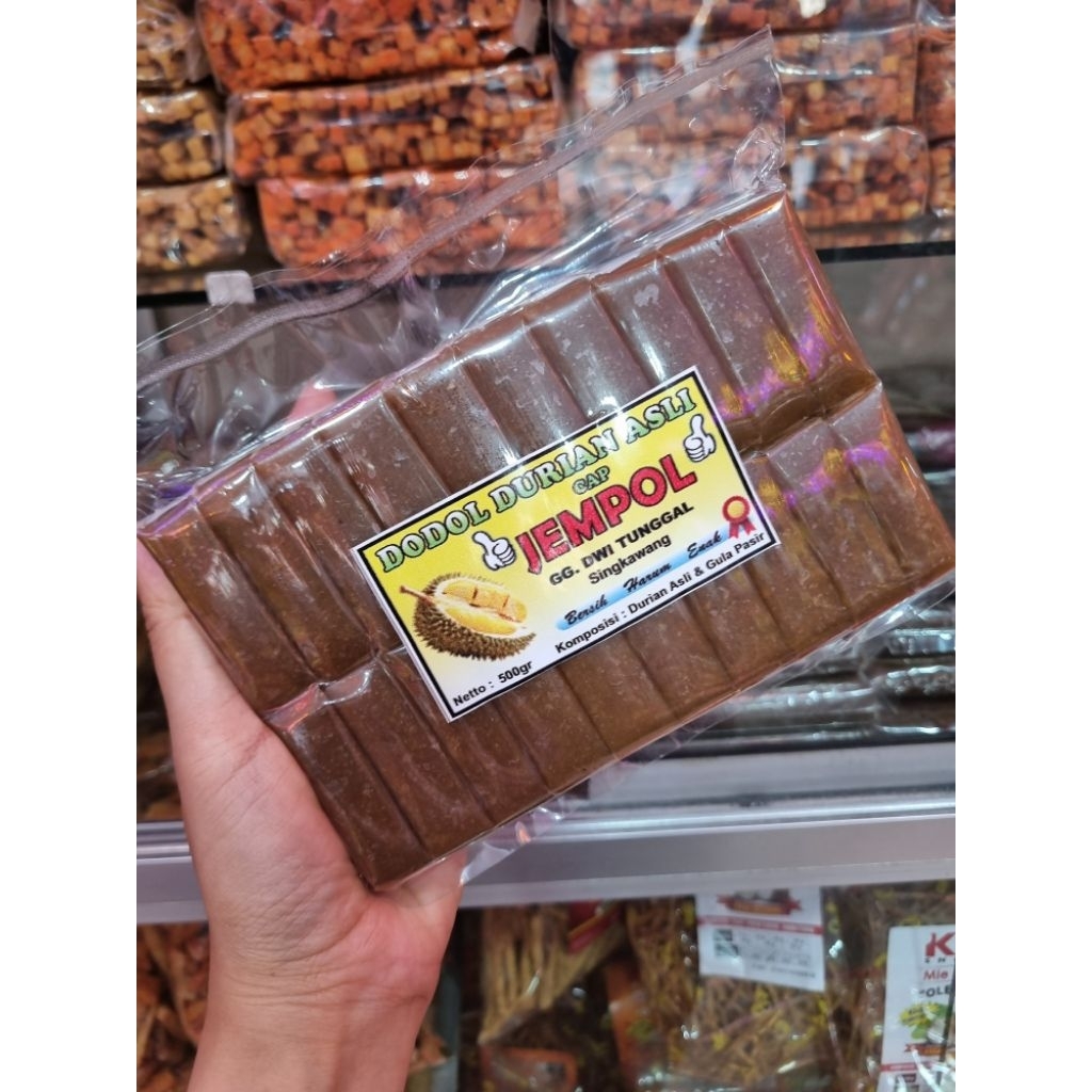 DODOL DURIAN ASLI PREMIUM SINGKAWANG 500gr , DODOL DURIAN CANDY STYLE CAP JEMPOL , LEMPOK DURIAN KAL