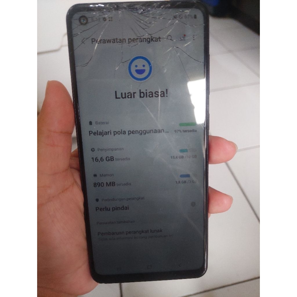 LCD COPOTAN SAMSUNG A21S + FRAME RETAK NORMAL ORIGINAL 100%
