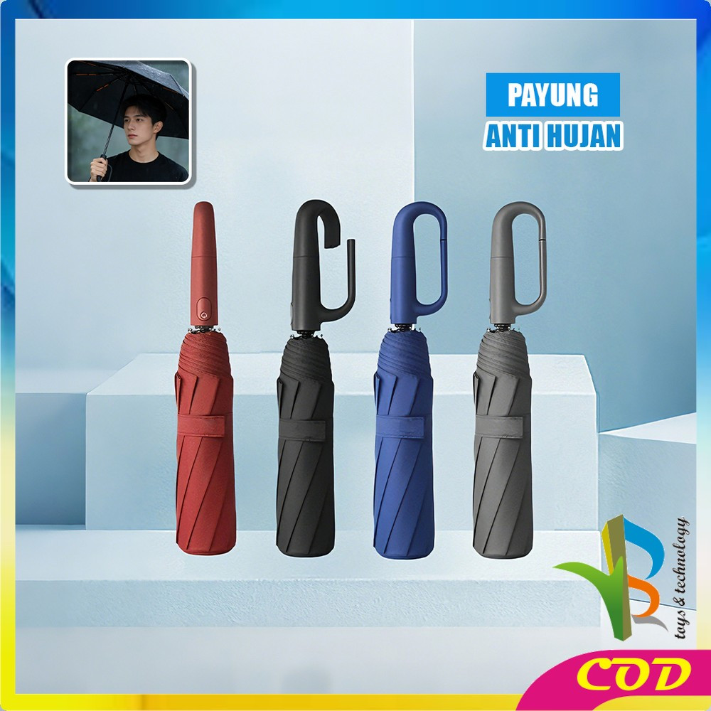RB-C1473 Payung Lipat Otomatis Buka Tutup Buckle Handle Anti UV Sinar Matahari / Payung Tabir Surya 