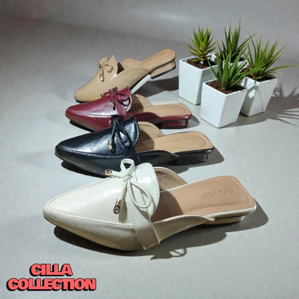Cilla Collection Sandal Wanita Elegan dengan Pilihan Warna Cream Maroon dan Hitam Cocok untuk Gaya H