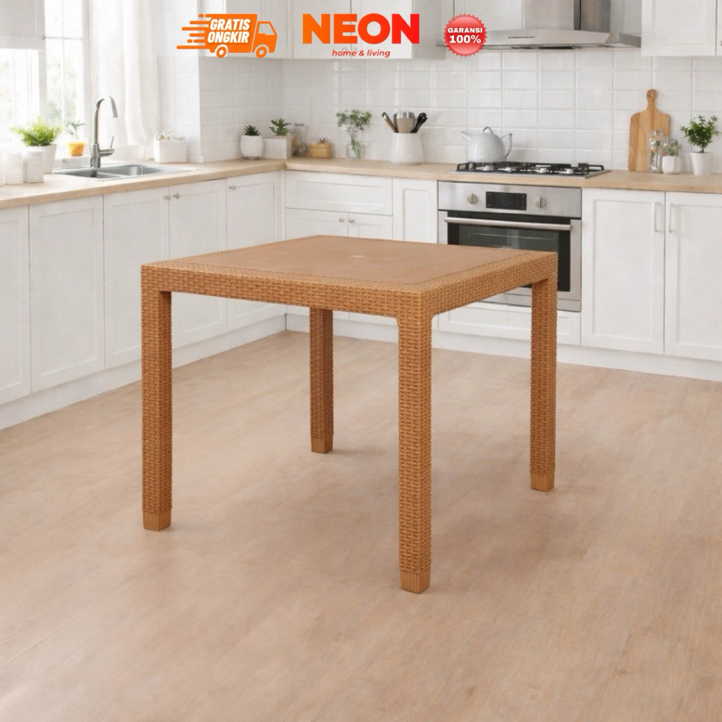 Meja Rotan Plastik | Meja Makan Minimalis | Dining Table