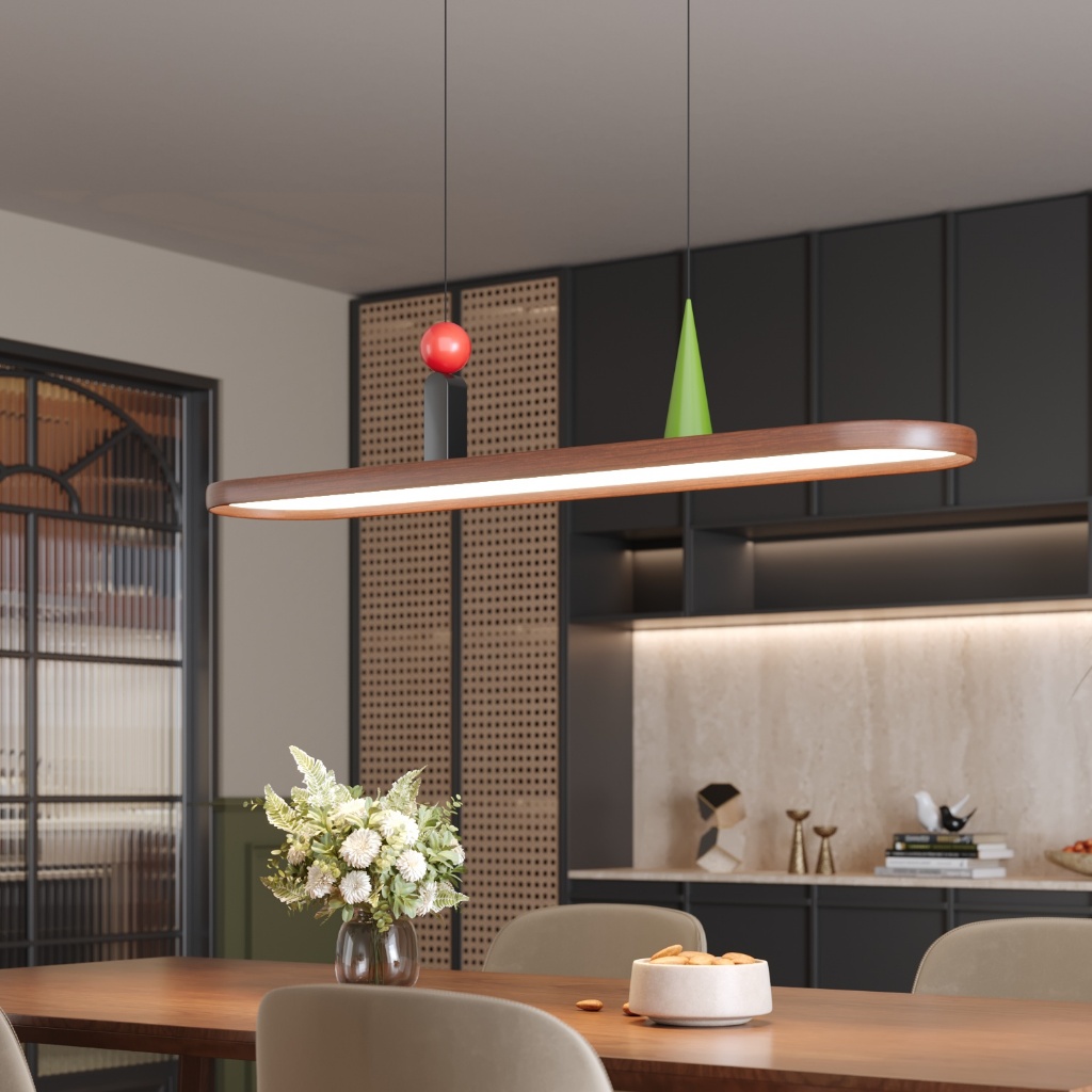 Lampu Gantung Modern Lampu Gantung Meja Makan Pencahayaan Ruang Makan LED 3 Warna dengan Desain Unik