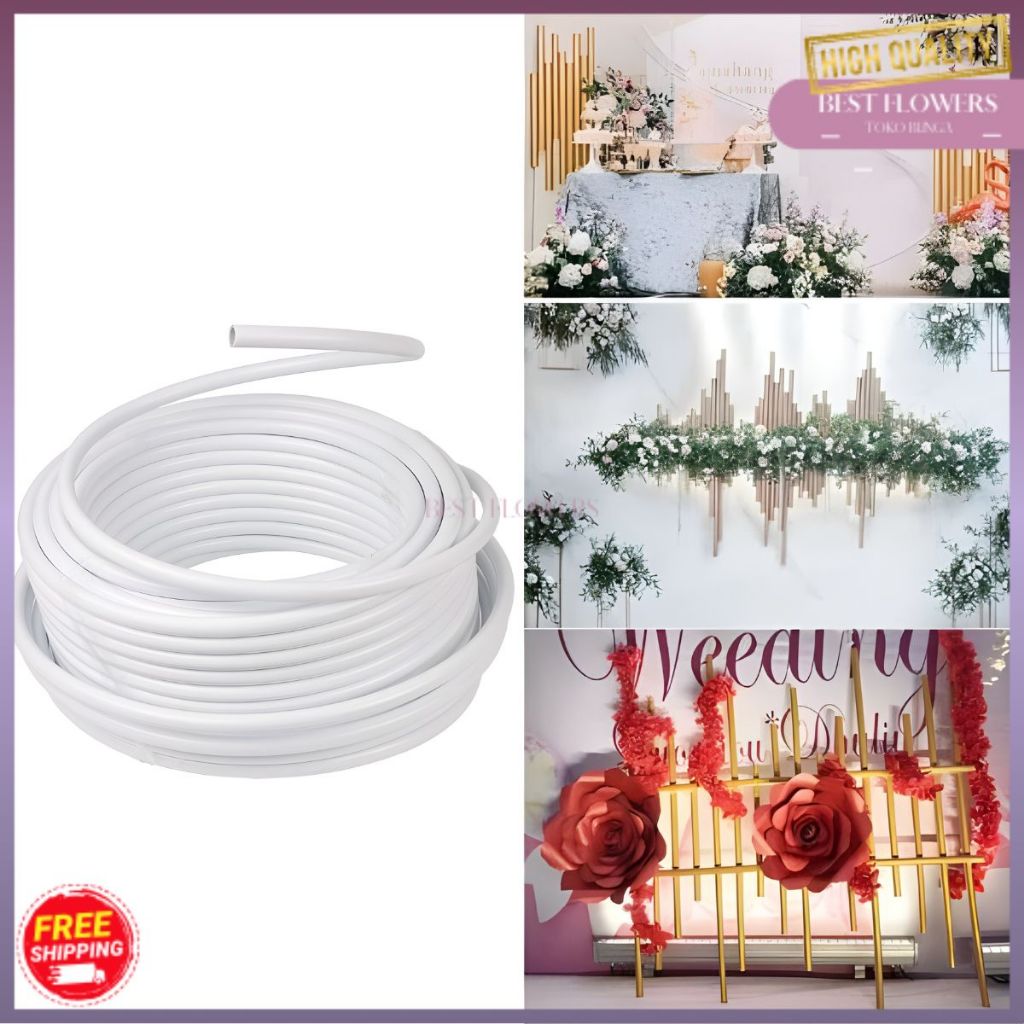 Pipa Elastis 10 METER DekorasiPernikahan / Pipa Putih Dekorasi/ Selang Elastis PVC/ Pipa Lampu Hias