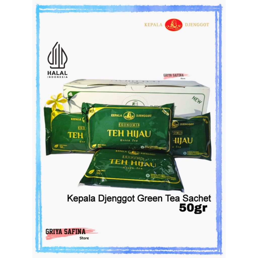 Teh Hijau Kepala Djenggot Green Tea Kemasan Ekonomis sachet 50gr Original