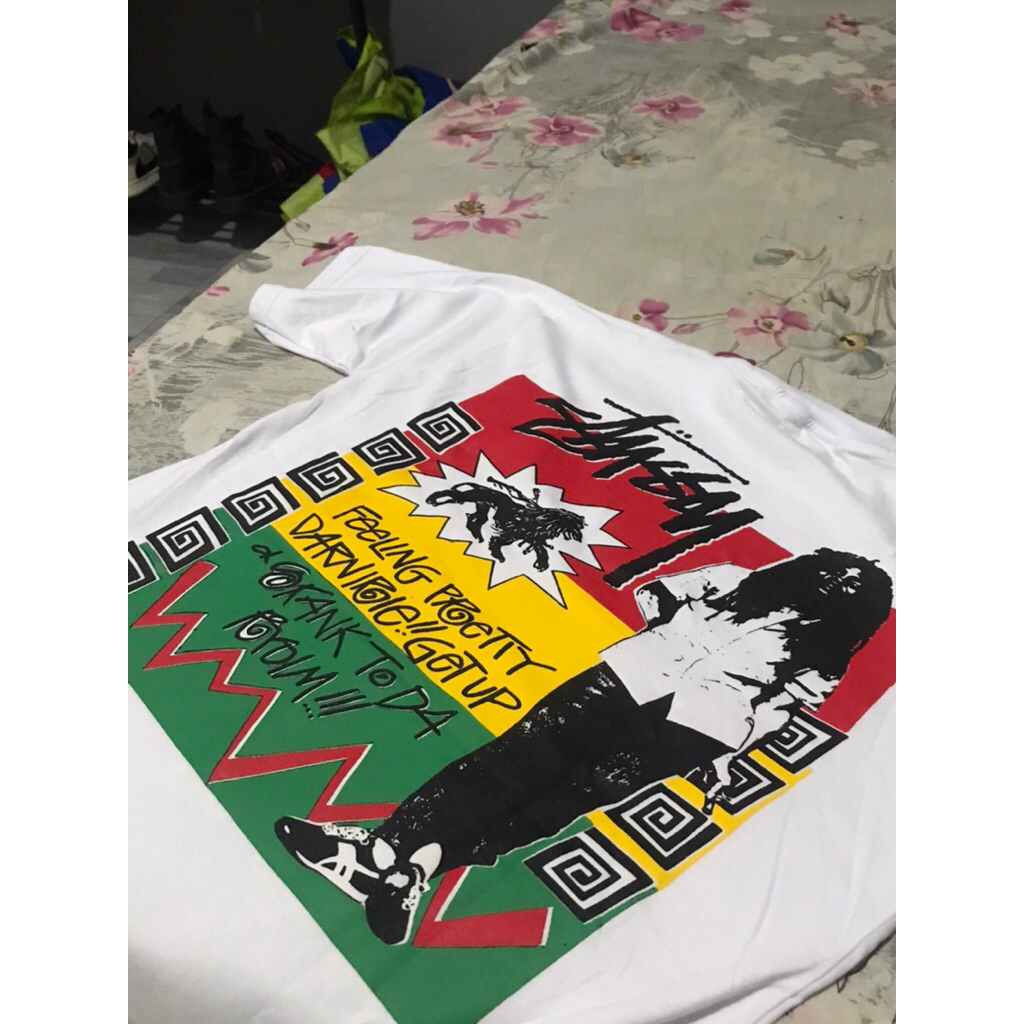 t shirt stussy x bob marley second