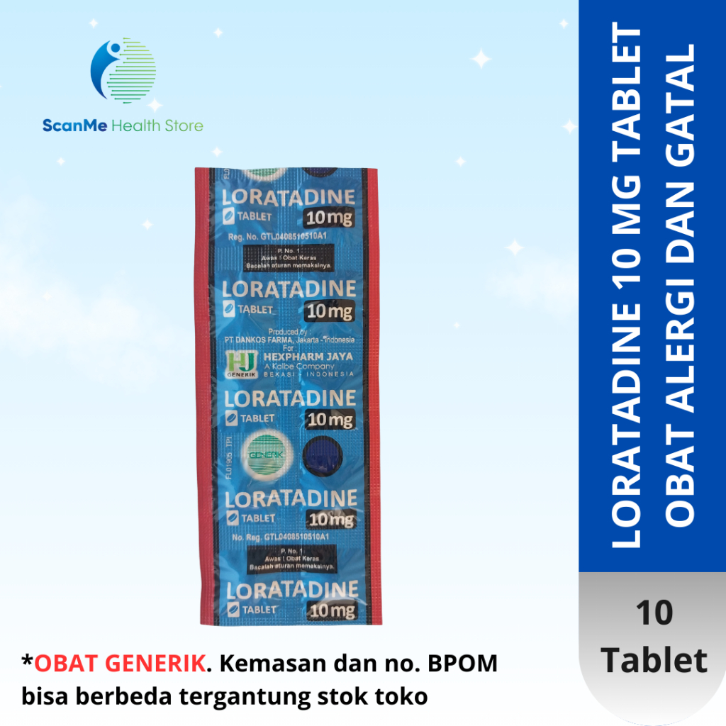 Loratadine 10 mg isi 10 Tablet Obat Gatal dan Alergi