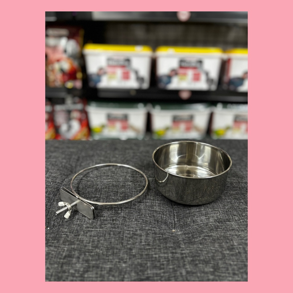 Mangkok M Tempat Makan Minum Stainless Burung Nuri Kakatua Jambul Kuning Betet Sun Conure