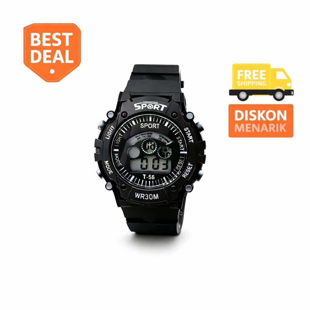 jam tangan pria sport digital rubber