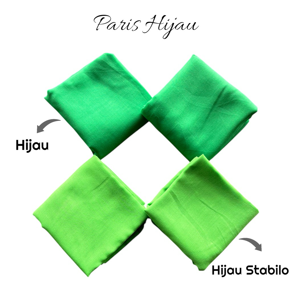 Segiempat Paris Seri Hijau 110x110 / Hijab Paris Hijau Cerah / Segiempat Paris Hijau Daun / Jilbab P