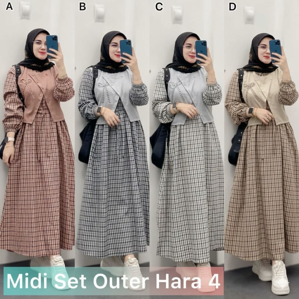 set gamis rompi/ gamis remaja/gamis katun