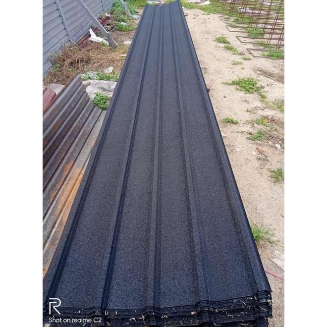 Spandek Pasir Hitam Perkeping panjang 4 & 6 meter lebar EFEKTIF 75Cm tebal 0.30mm & 0.35mm (pengirim