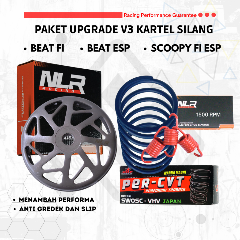Paket Upgrade CVT- Mangkok V3 Silang + Per CVT BRT + Per Sentri NLR - Anti Gredek - Nmax/ Aerox / Le