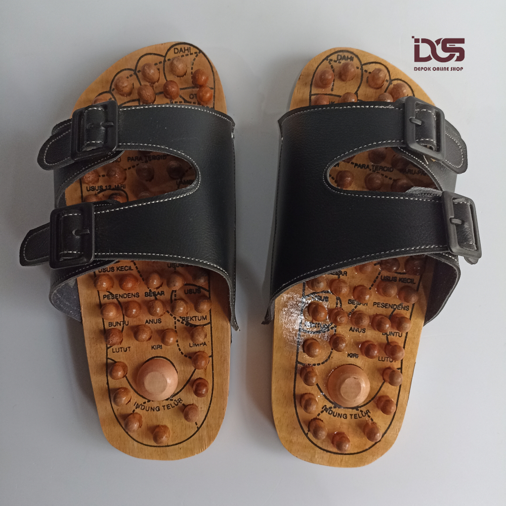 Sandal Refleksi Kayu Sendal Terapi Relaksasi Akupresur Telapak Kaki Slop Kayu Pria Wanita