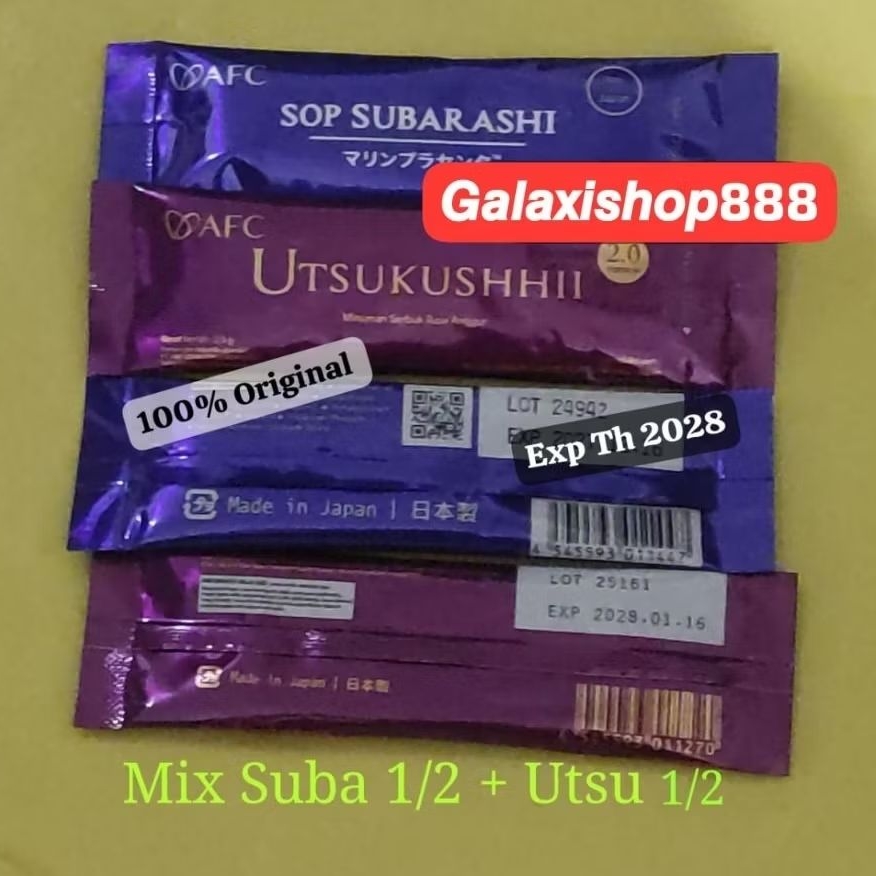 PAKET HEMAT SUBARARASHI GOLD 1/2 + UTSUKUSHII GOLD 1/2 [ = MIX 14 + 14 SACHET ]