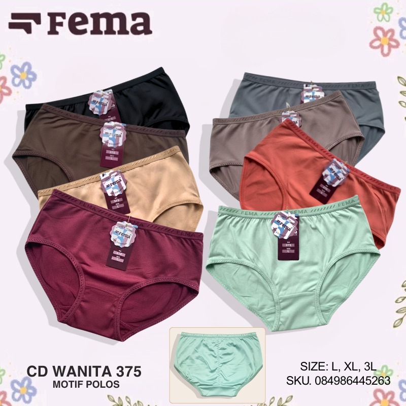 LUSINAN 12 PCS CD KATUN FEMA 393 LEMBUT CELANA DALAM WANITA MIDI PEREMPUAN KOLOR POLOS