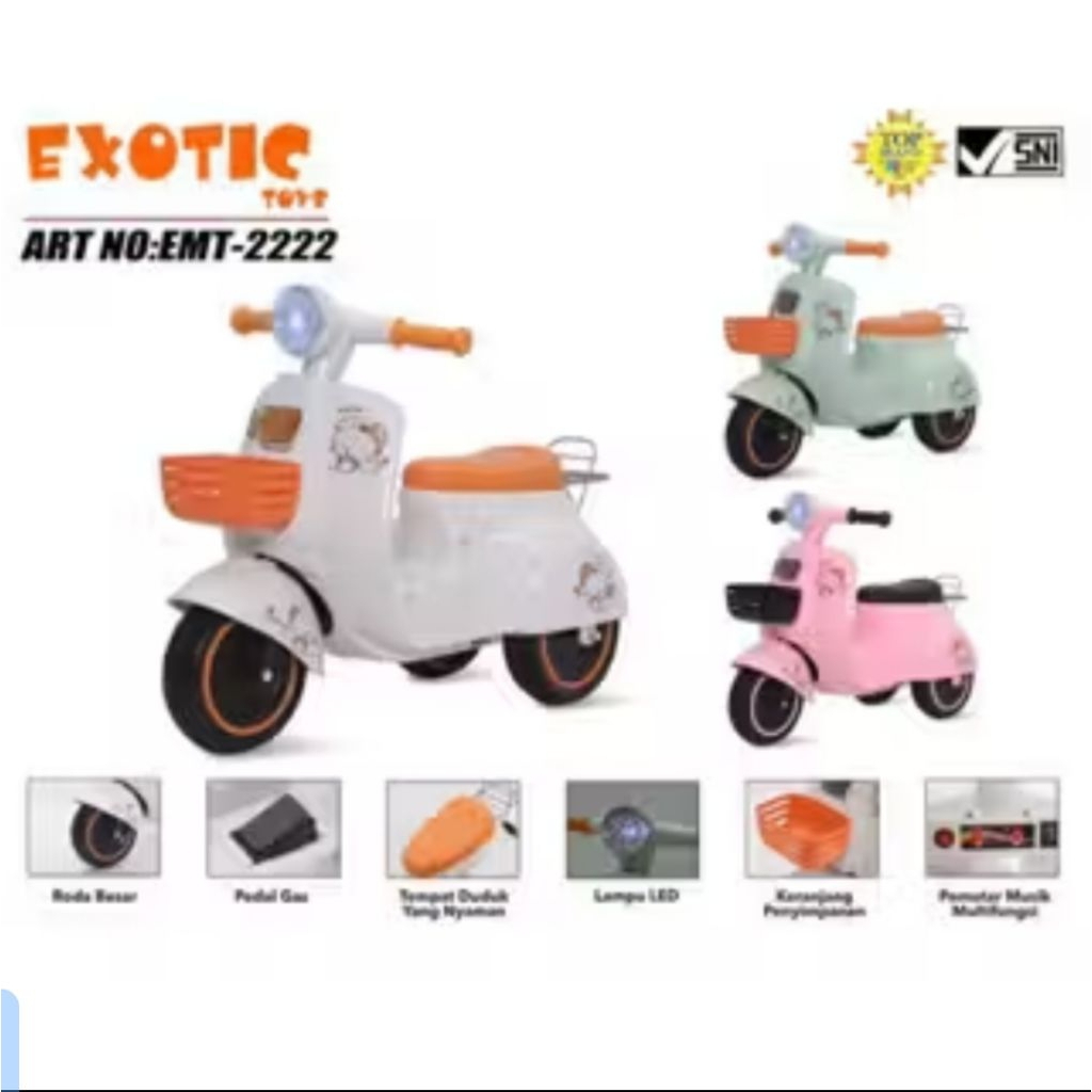 Motoran Aki Exotic EMT-2222 / Motoran cas Mainan Anak