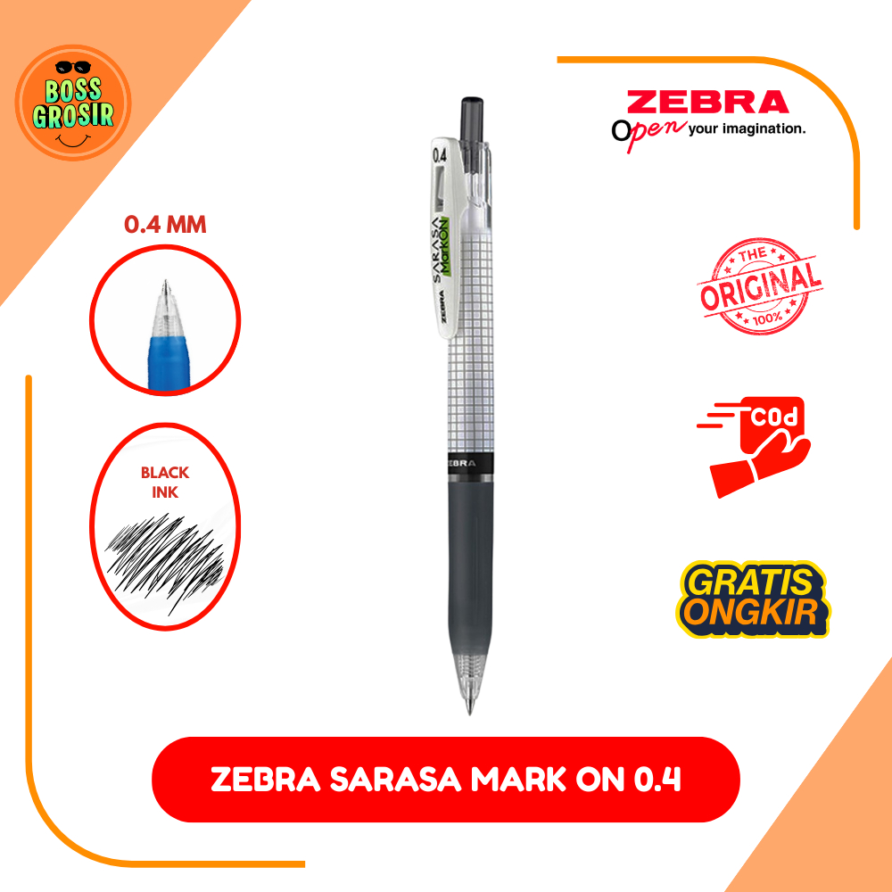 Boss Grosir - Zebra Sarasa Mark On 0.4 dan 0.5 mm Satuan / Pulpen/ Pulpen Lucu / Pulpen Enak / Karak