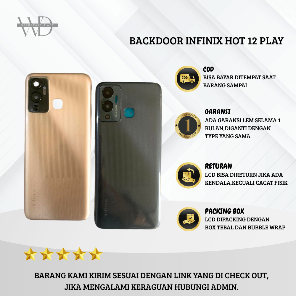 BACKDOOR / TUTUP BELAKANG HP INFINIX HOT 12 PLAY