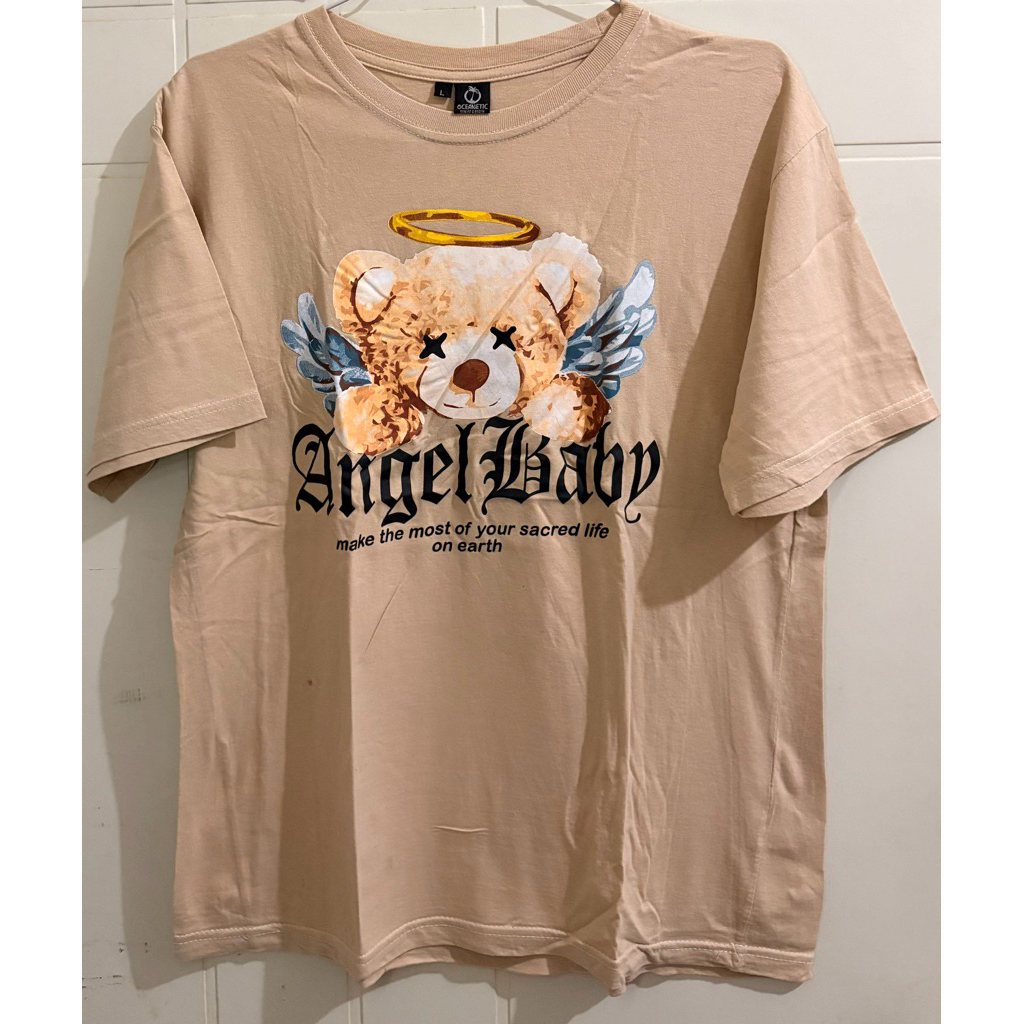 Kaos Graphic Angel Baby Bear - Preloved