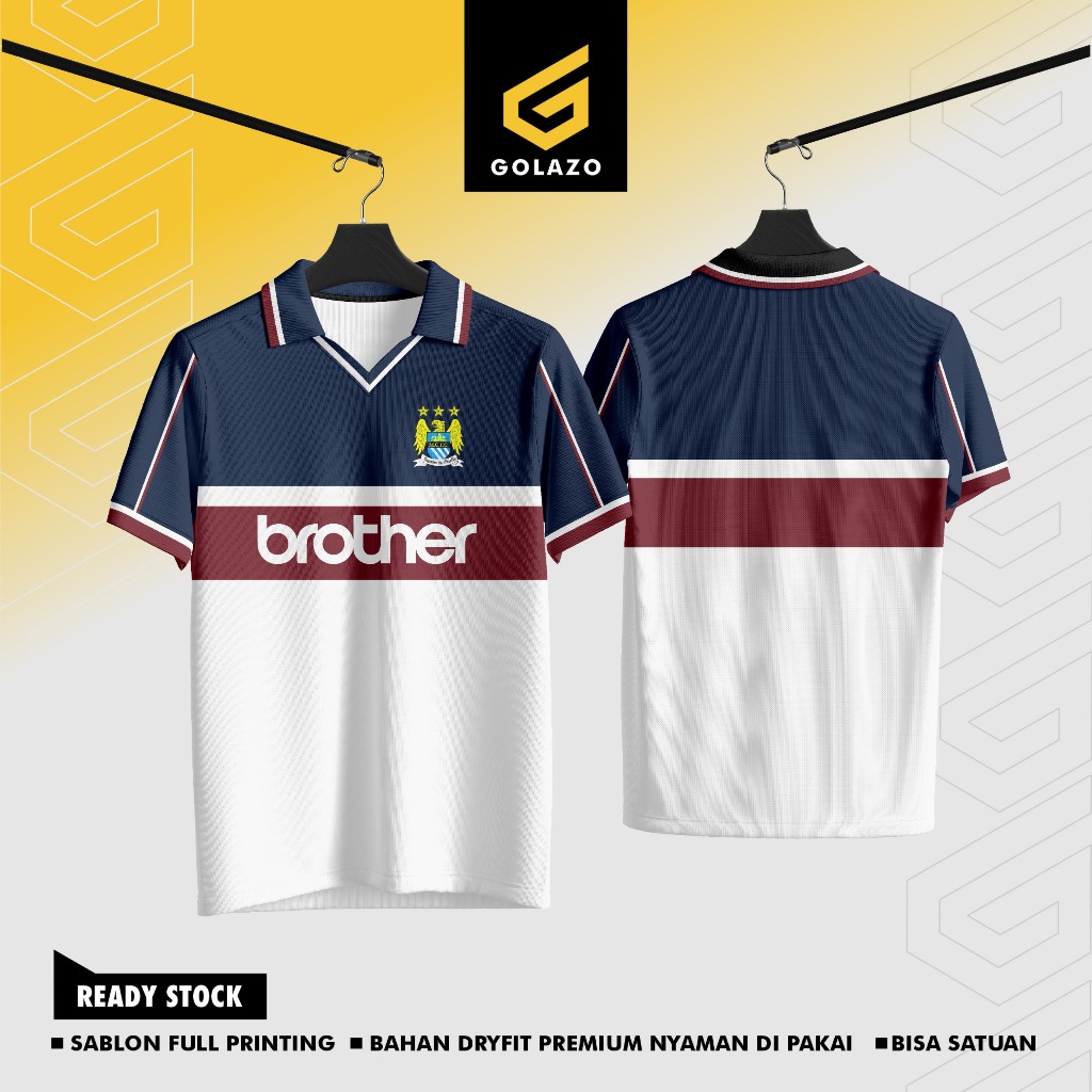 Jersey Vintage Manchester City 1997 Full Printing Dryfit Milano