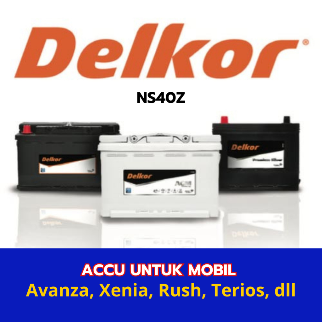 Aki Mobil DELKOR NS40Z Aki KERING 12V / 40 Ah untuk mobil Avanza Xenia Rush Terios DLL