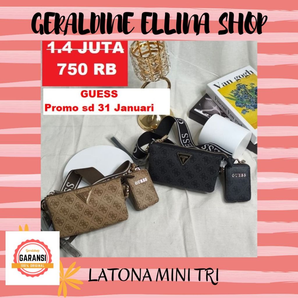 Tas Guess wanita sale sling bag seri LATONA MINI TRI