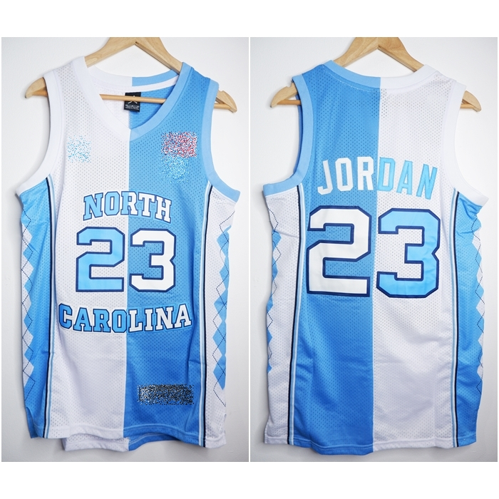 JERSEY BASKET PREMIUM IMPORT SPLIT NORTH CAROLINA #23 MICHAEL JORDAN PUTIH BIRU M N