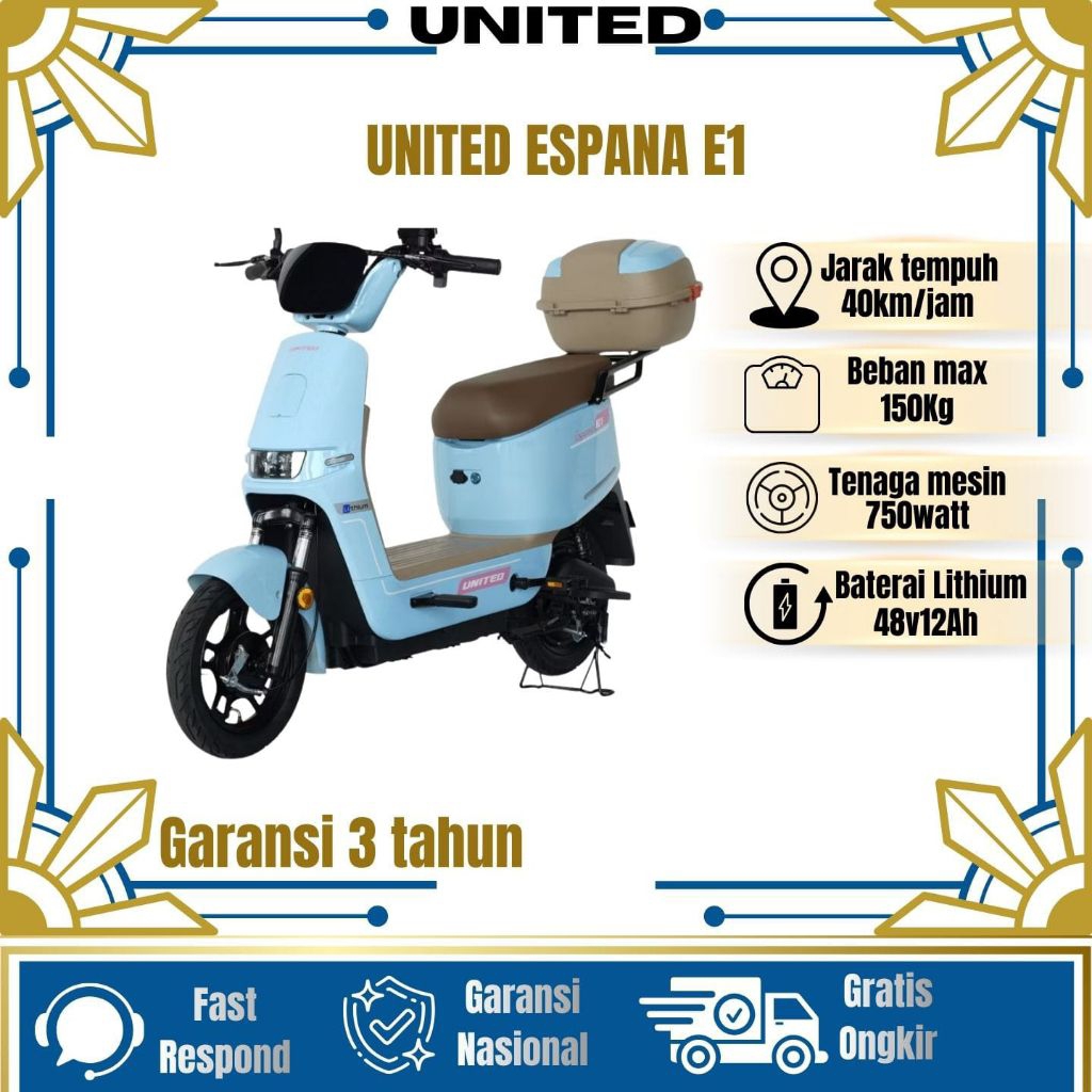 Sepeda Listrik UNITED ESPANA E1 Garansi Resmi