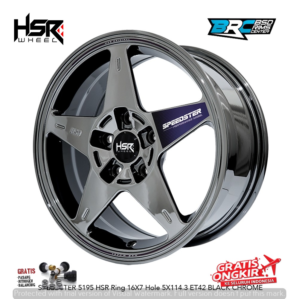 VELG MOBIL HSR WHEEL RING 16 HSR SPEEDSTER PCD 5X114,3 BLACK CHROME