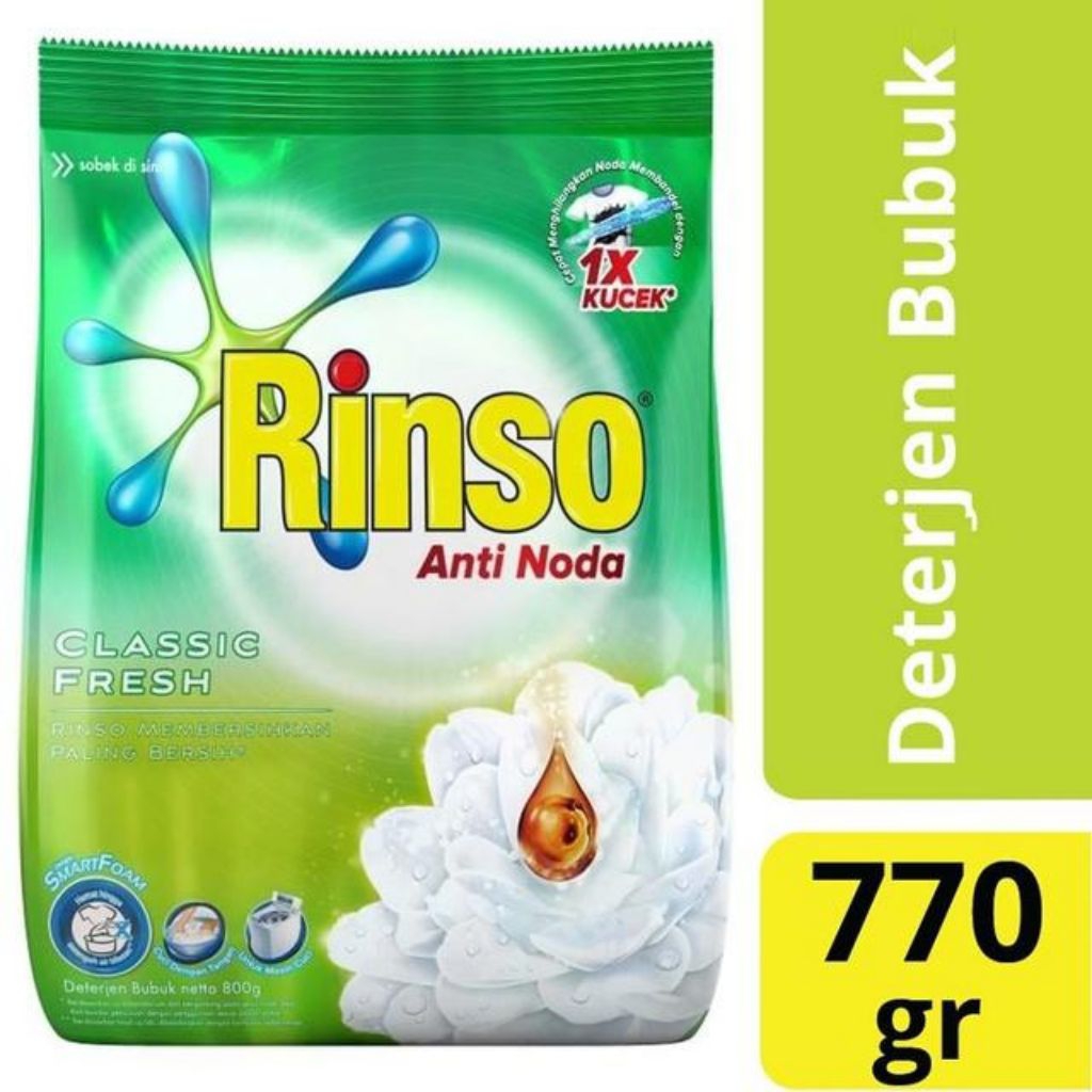 Detergen Bubuk Rinso Anti Noda 770 Gram