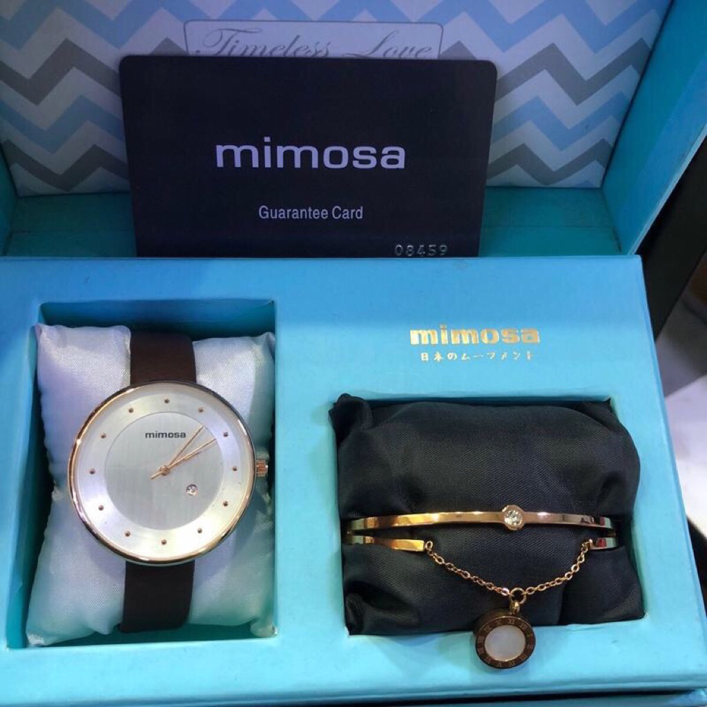 FASHION WATCH MIMOSA JAM TANGAN WANITA MIMOSA / fashion watch mimosa free gelang