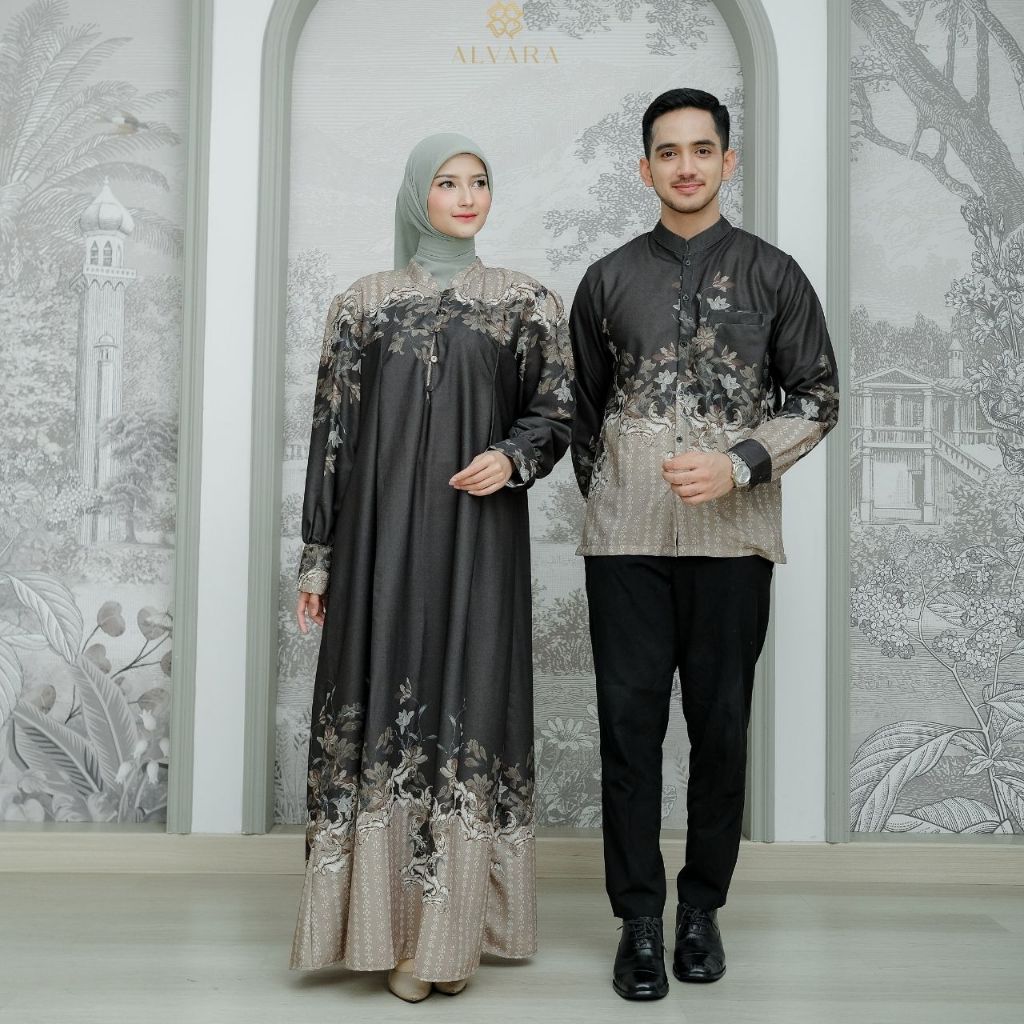 ALVARA Halwa Baju Couple Pasangan Kondangan Sarimbit Keluarga Big Size Jumbo Lebaran 2026 Terbaru