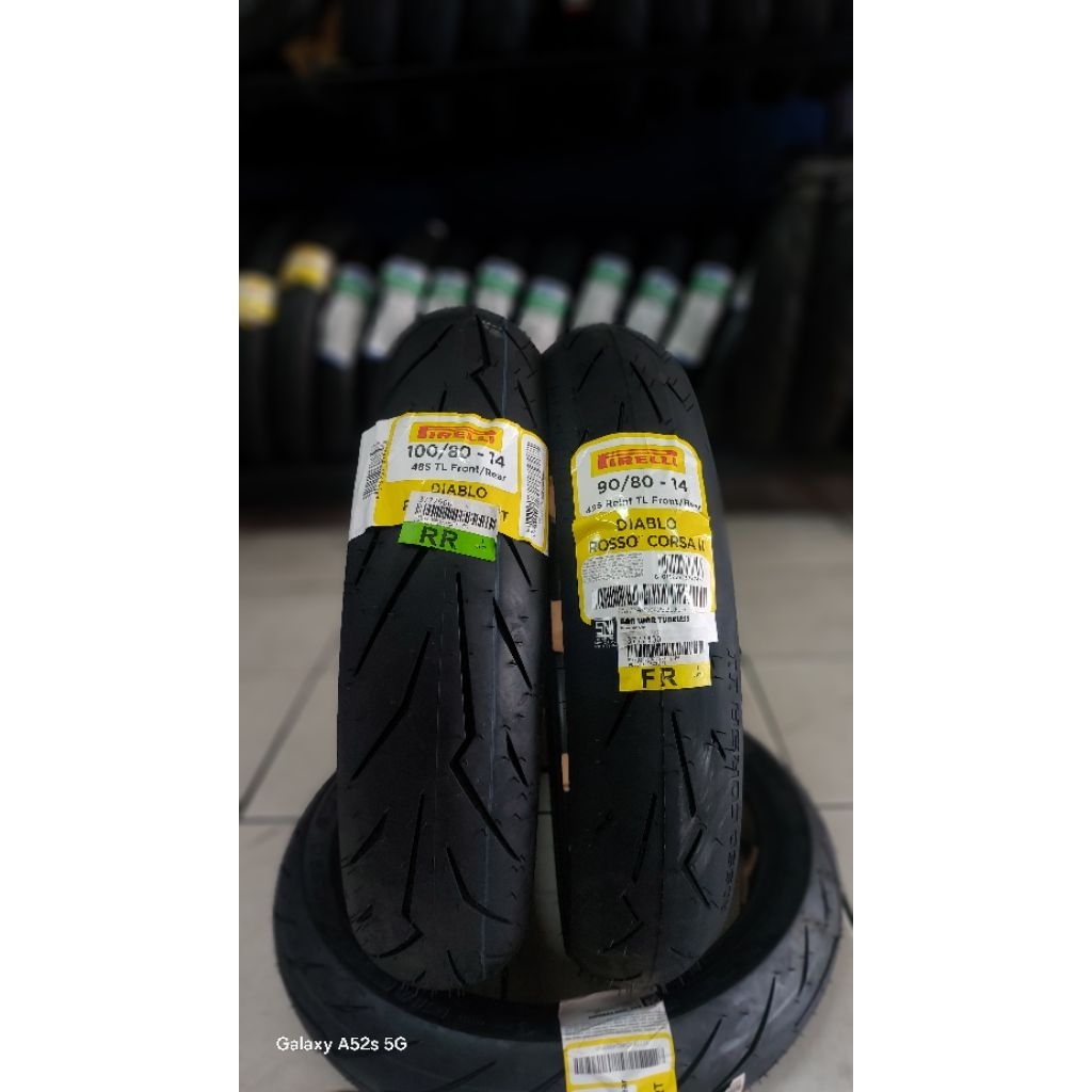 paket mix ban pirelli diablo rosso sport dan diablo corsa 2 90/80-14 & 100/80-14