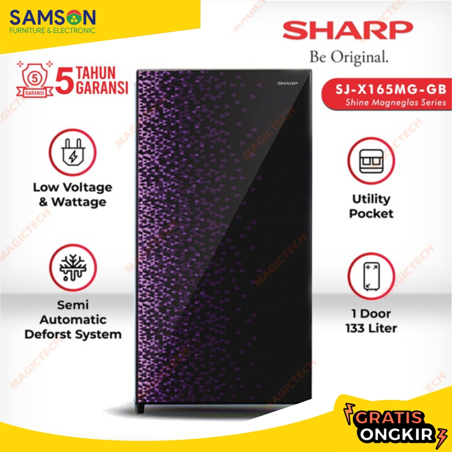KULKAS SHARP 1 PINTU SJ-X165MG-GB / SJ-X165 / SJ-165 133L - BIRU