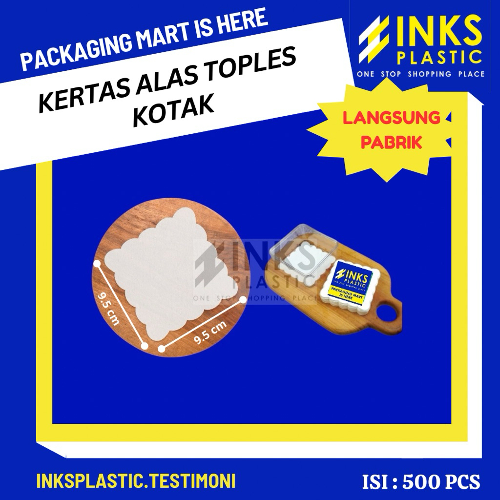 KERTAS ALAS TOPLES KUE KOTAK PAPER DOILIES SQUARE RENDA