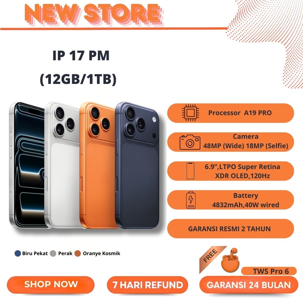 [Bekas] [Seperti baru 99%] Smartphone Bisa COD HP 17 PRO VERSI ANDROID MAX 1TB FULLSET GARANSI 24 BU