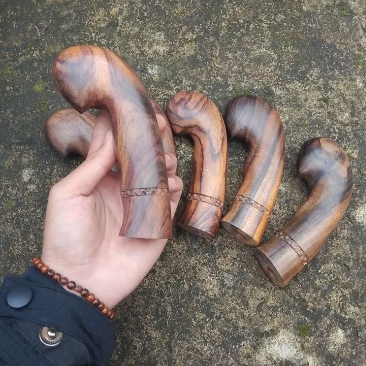 Gagang golok jengkol motif jari kayu sonokeling