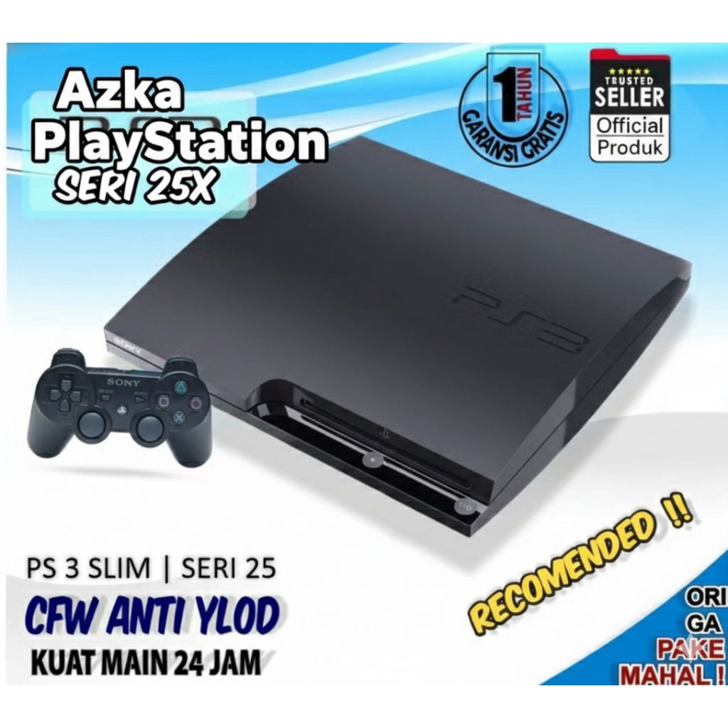 PS3 SLIM CFW SERI 25 GRADE A 500GB