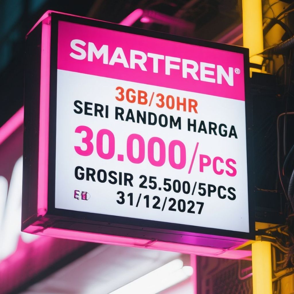 Kartu Perdana KUOTA DATA SMARTFREN 3GB/30Hari ( Nomor ACAK/RANDOM )
