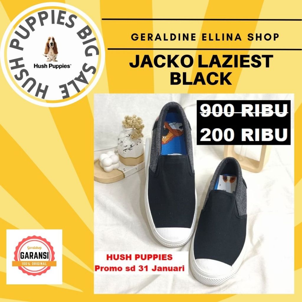 Sepatu sneakers pria Hush Puppies original SALE seri JACKO LAZIEST