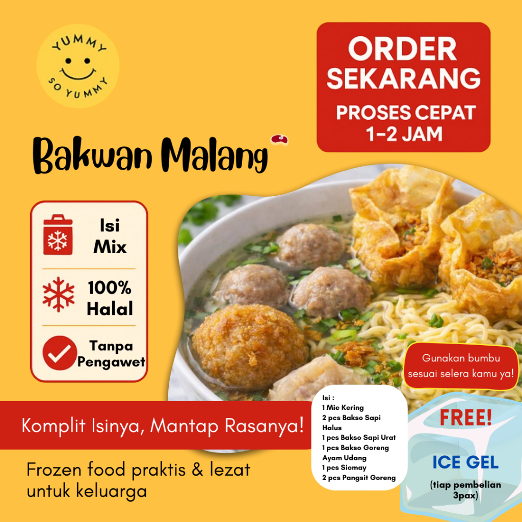 Makanan Beku Frozen Premium Bakso Bakwan Malang Homemade Halal