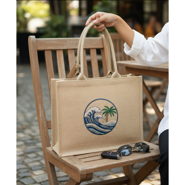 Tas Goni Custom Laminasi Premium Tote Bag Jute Anti Air