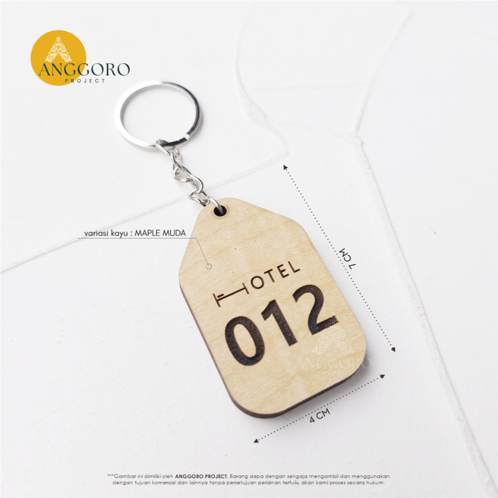 Gantungan Kunci Kayu Hotel / Guest House / Kost / Penginapan / Ganci Murah Ganci Loker