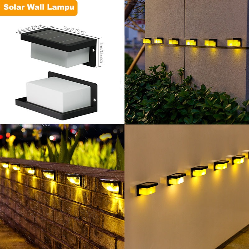 Lampu Dinding Tenaga Surya LED Sensor Otomatis untuk Outdoor Taman dengan Panel Surya IP67
