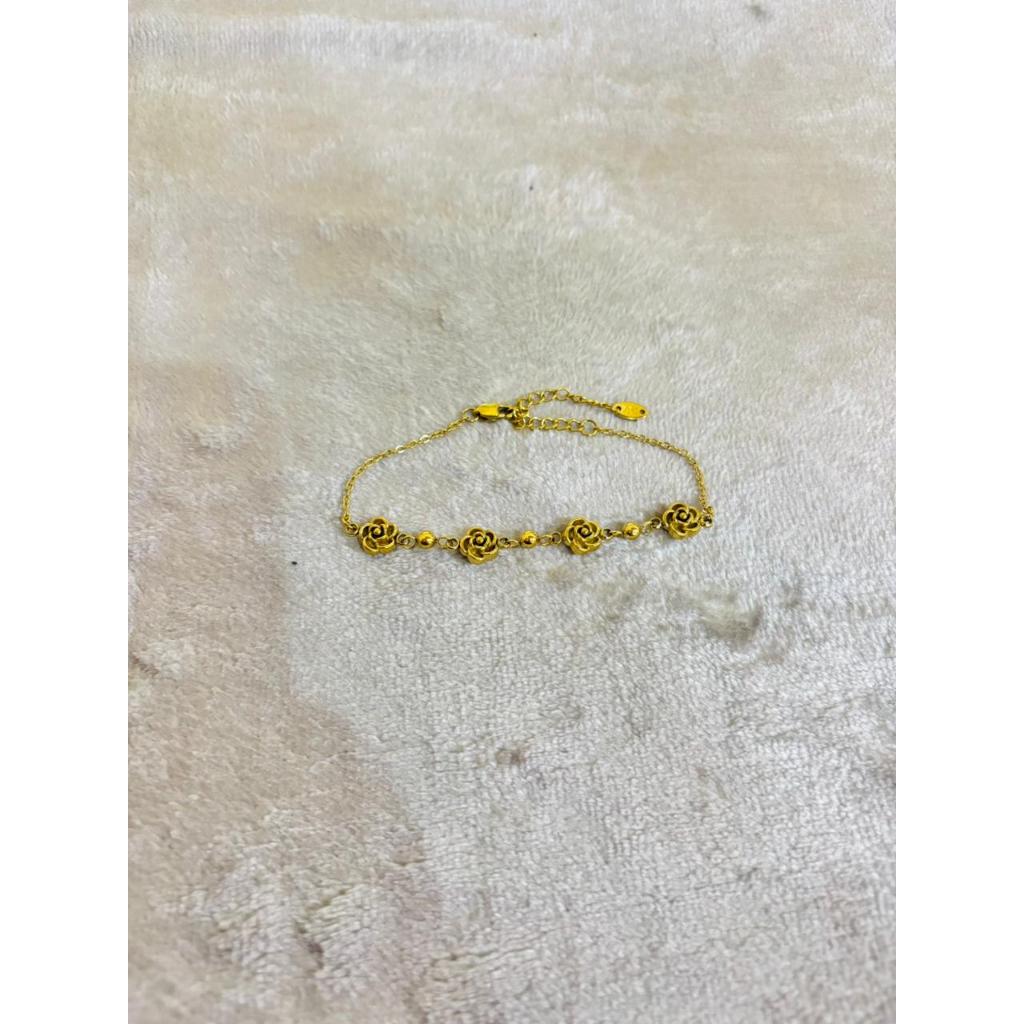 Lobster 750 - Gelang Kait Mawar Titanium / Gelang Wanita Titanium / Gelang Anti Karat / Gelang Fashi