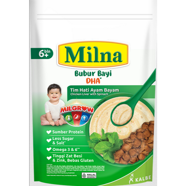 MILNA BUBUR BAYI 6+ DHA/BUBUR BAYI INSTAN / INSTANT BABY PORRIGE/USIA 6 BULAN KEATAS