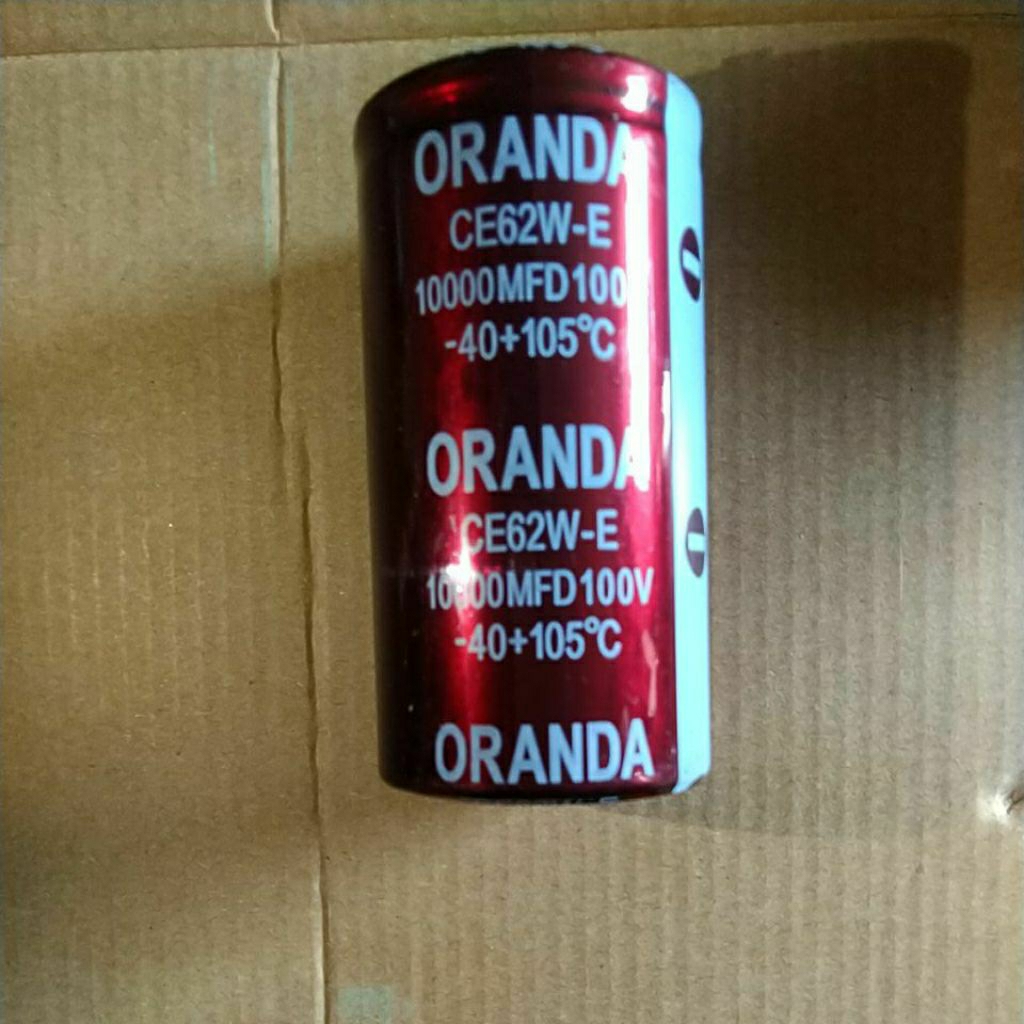 ELCO 10000 UF 100 VOLT KAPASITOR ELKO 10000MFD 100V MERK ORANDA ASLI ORIGINAL KUALITAS BAGUS