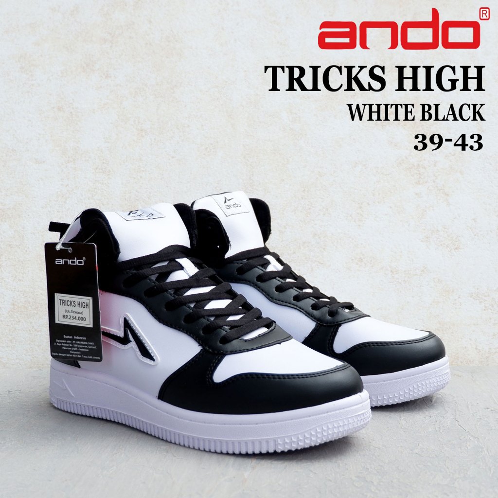 Sepatu ANDO pria - size 39-43 - TRICKS / NICKLAUS / MIVO / TRICKS ALPHA / DEKI HIGH / TRICKS HIGH / 