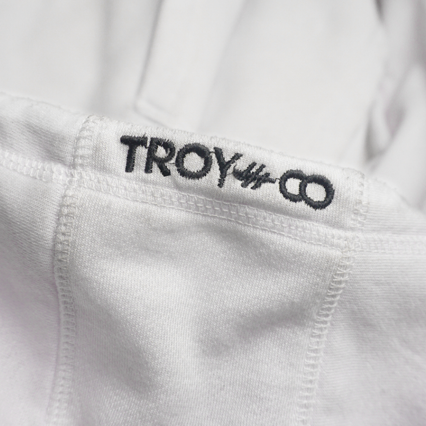 Troy Company Hoodie White Tone Blue Army - Hoodie Pria Hoodie Putih KHD 2715