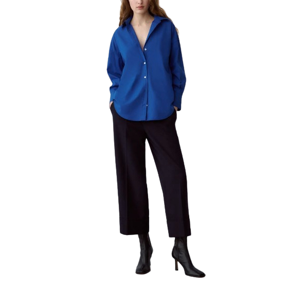 Preloved Zara Kemeja Oversized Biru Cobalt- Zara Cobalt Blue Oversized T-Shirt